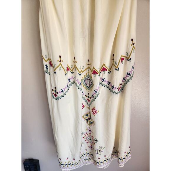 NWD By Anthropologie Embroidered Maxi Dress Size S Ivory #9E419 - Picture 6 of 16